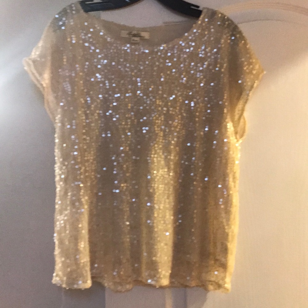 New Boutique Forever 21 Sequin Blouse Sz S/P